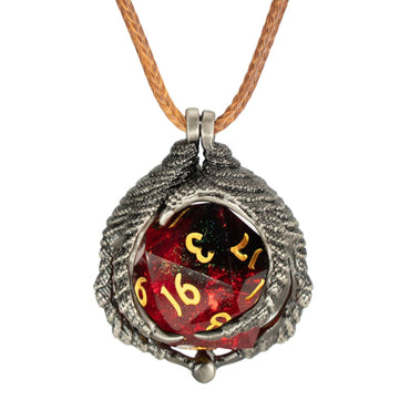 Hymgho Premium Dice - Dragon Claw Necklace with D20 - Silver