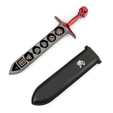 Hymgho Premium Dice - Grim Dagger Dice Case with sheath cover - Red