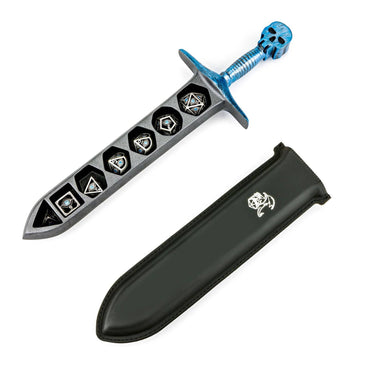 Hymgho Premium Dice - Grim Dagger Dice Case with sheath cover - Blue