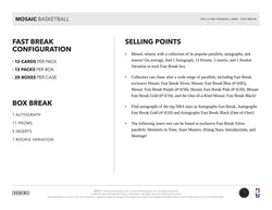 2021-22 Mosaic Basketball Fast Break Hobby Box