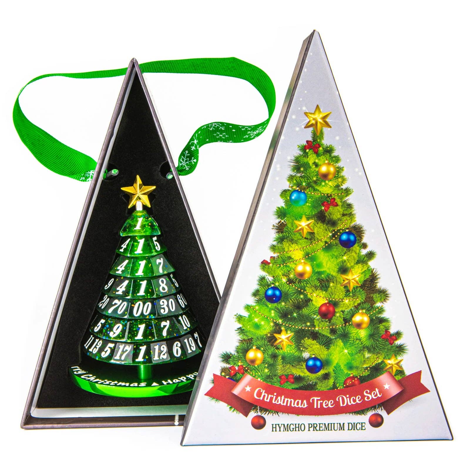 Hymgho Premium Dice - Resin Christmas Tree Dice - Green