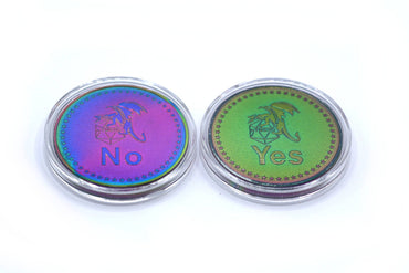 Hymgho Premium Dice - Coin D2 - Prism Rainbow