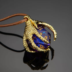 Hymgho Premium Dice - Dragon Claw Necklace with D20 - Gold