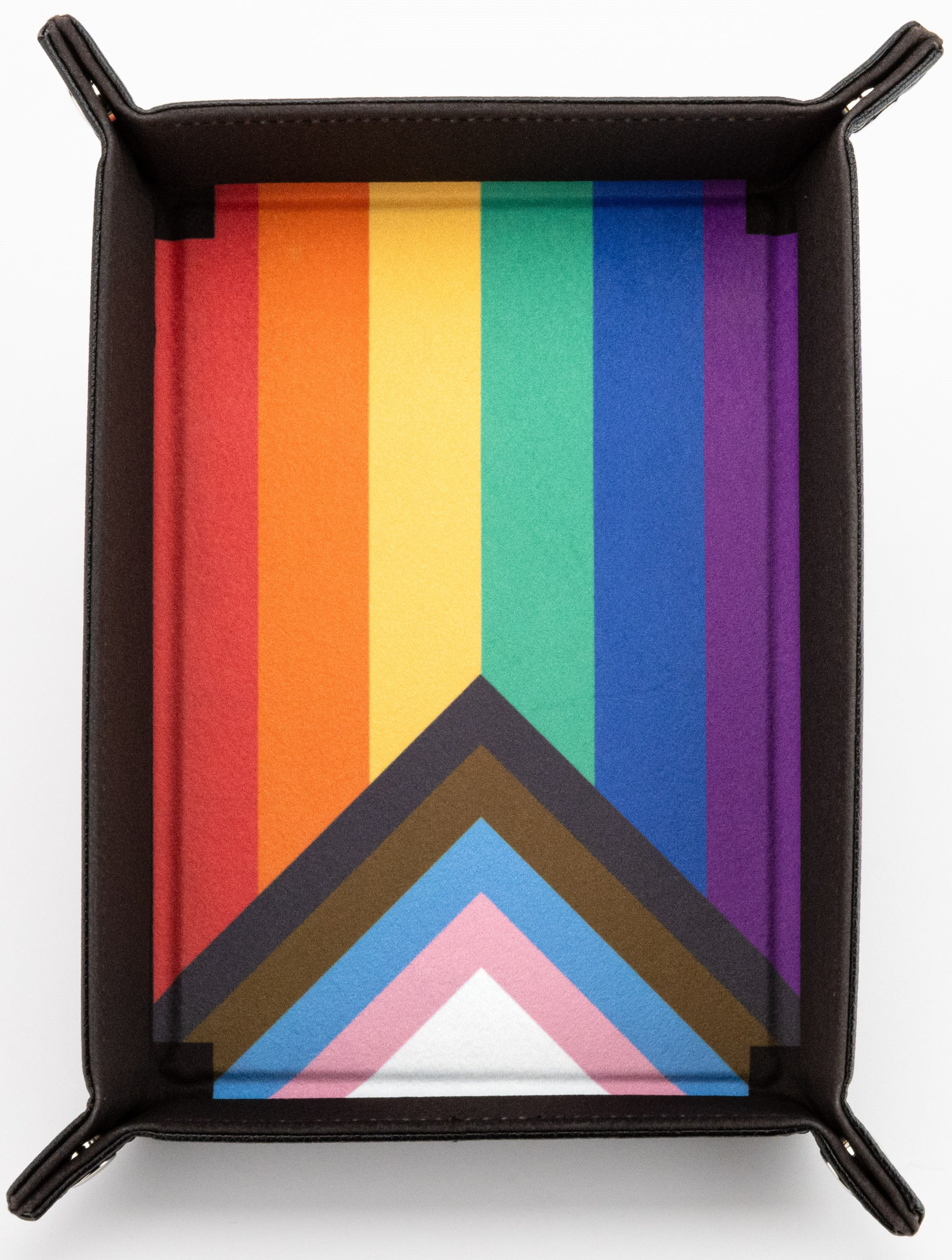 FanRoll - Fold up Dice Velvet Tray - Pride Rainbow Flag