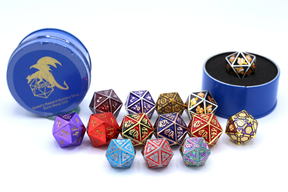 Hymgho Premium Dice - Quest's Reward Mystery Dice - Solid Metal D20s