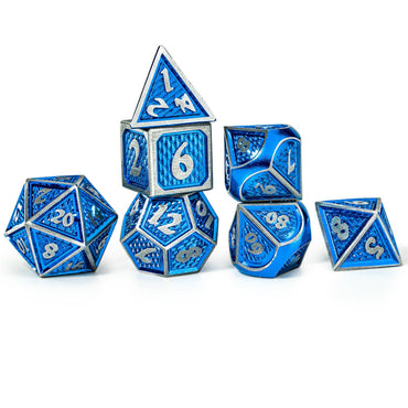 Hymgho Premium Dice - HY00206 Solid Metal Behemoth Dice set - Brushed Blue