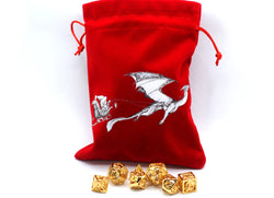 Hymgho Premium Dice - Christmas Themed Dice Bag - Dragon Sleigh