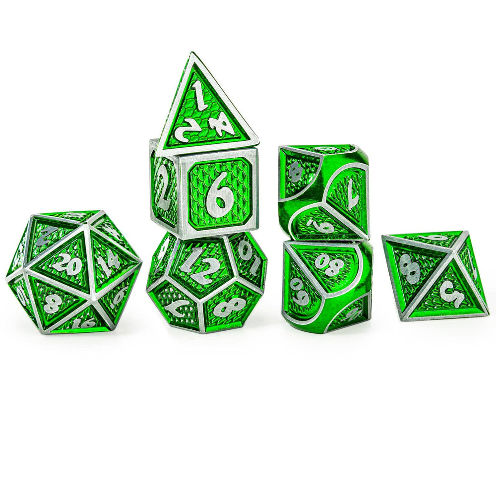 Hymgho Premium Dice - HY00205 Solid Metal Behemoth Dice set - Brushed Green