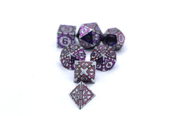 Hymgho Premium Dice - Solid Metal Star Map Dice set - Steel w/ Blue