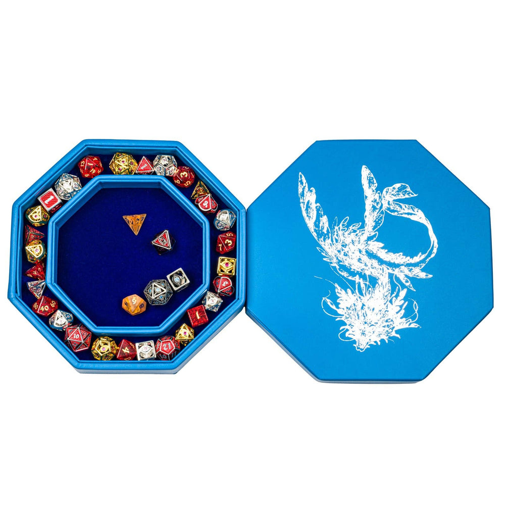 Hymgho Premium Dice - Hero's Hoard Dice Tray and Keeper - Wind Dragon