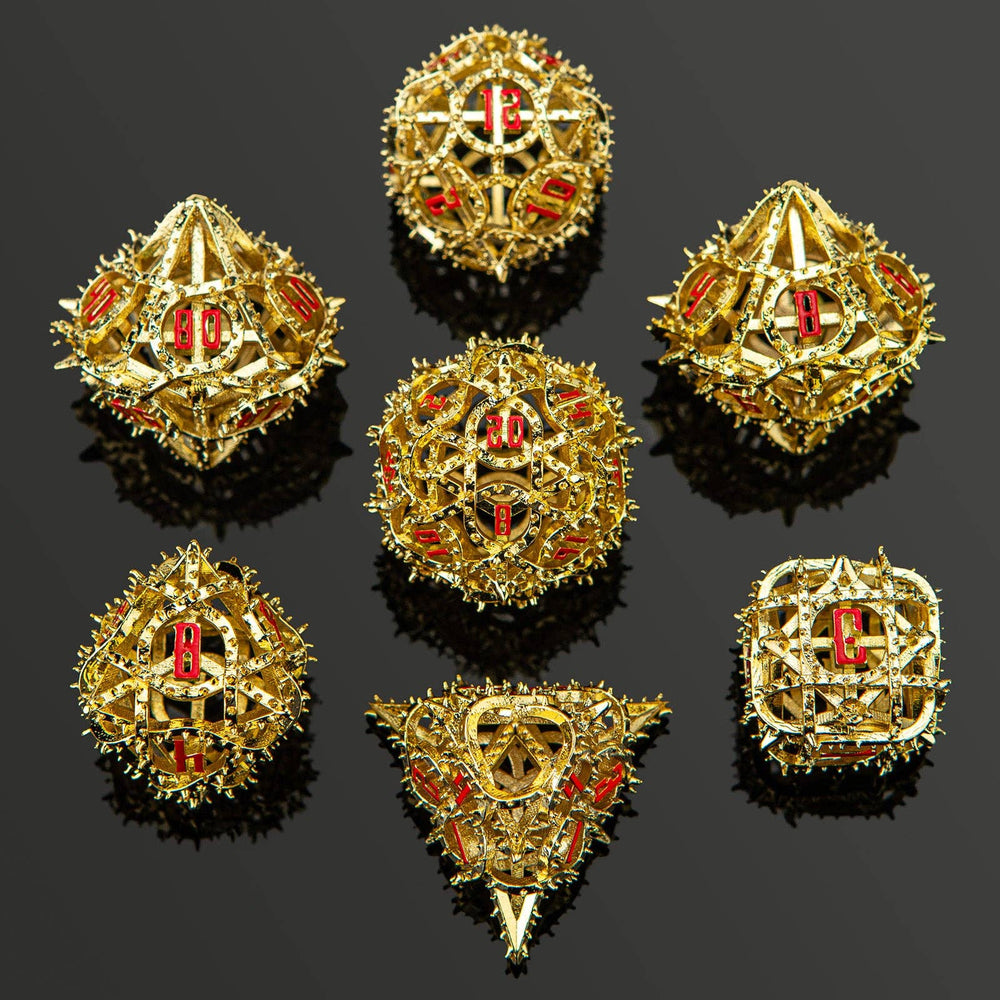 Hymgho Premium Dice - Demon Cage Hollow Dice Set - Gold