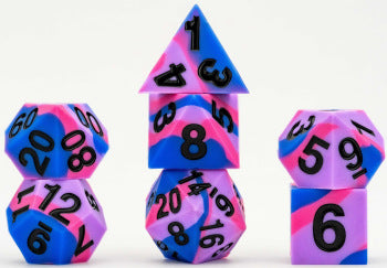 FanRoll - Silicone 7 Dice Set Sharp Edge - Pride Bisexual