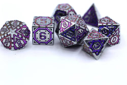Hymgho Premium Dice - Solid Metal Star Map Dice set - Steel w/ Blue