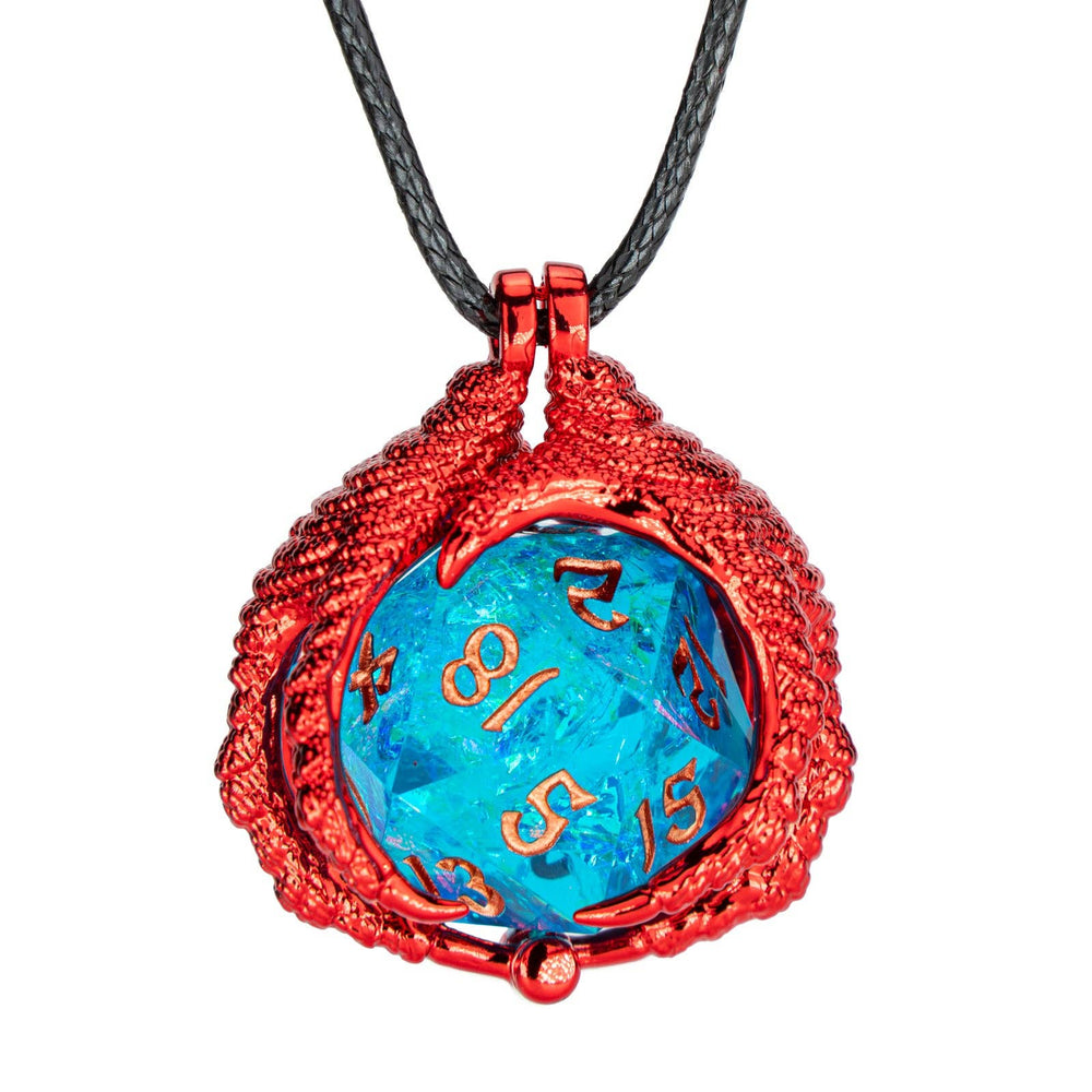 Hymgho Premium Dice - Dragon Claw Necklace with D20 - Red