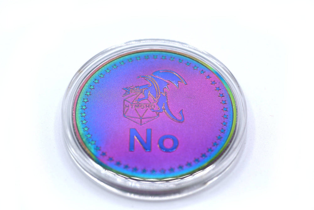 Hymgho Premium Dice - Coin D2 - Prism Rainbow