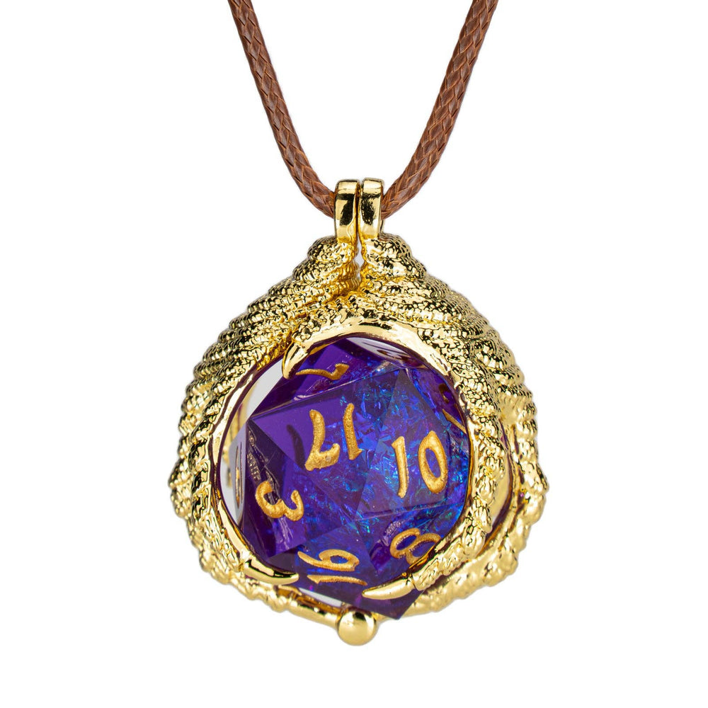 Hymgho Premium Dice - Dragon Claw Necklace with D20 - Gold